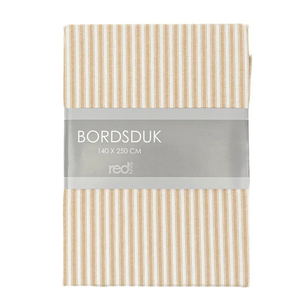 Anna Bordsduk Havre – Randig bomullsduk 140x250 cm