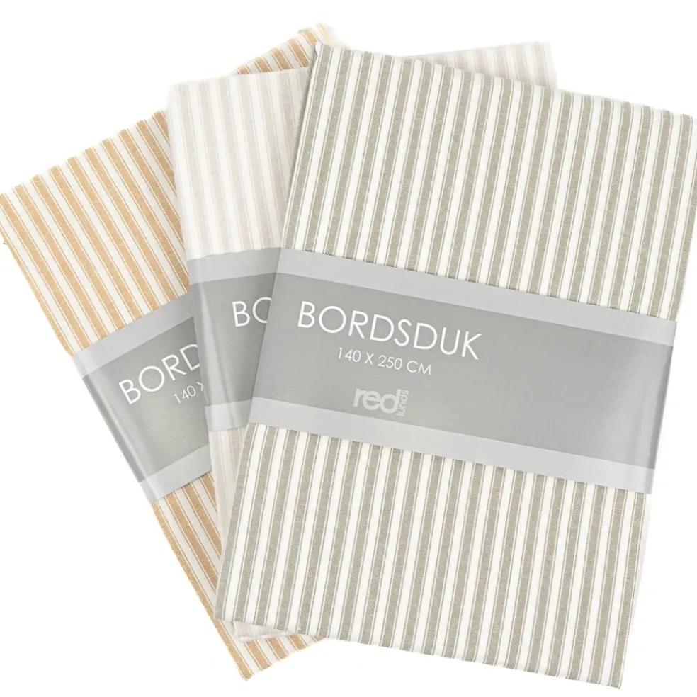 Anna Bordsduk Havre – Randig bomullsduk 140x250 cm
