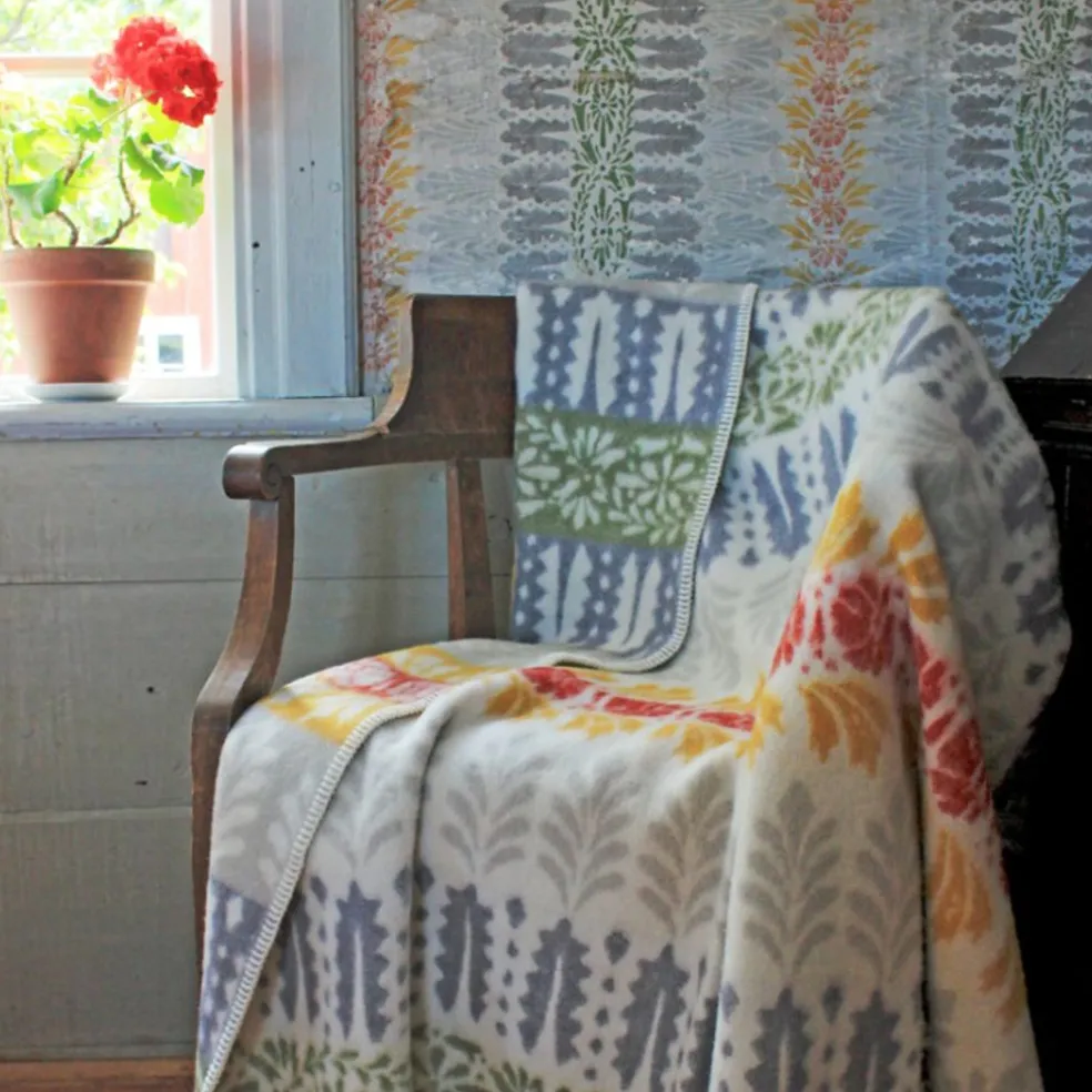 Arvet ockra-röd ullfilt 130x180cm - Kerstin Landström Design