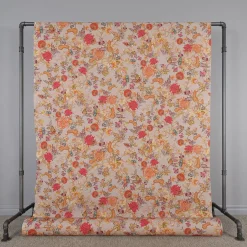 Bengale beige blommigt gardintyg
