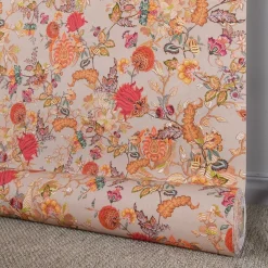 Bengale beige blommigt gardintyg
