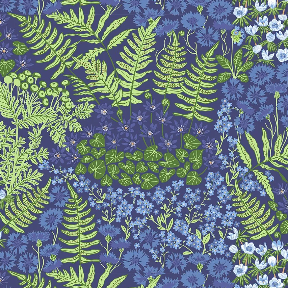 Blå Blom blå bricka 27×20cm
