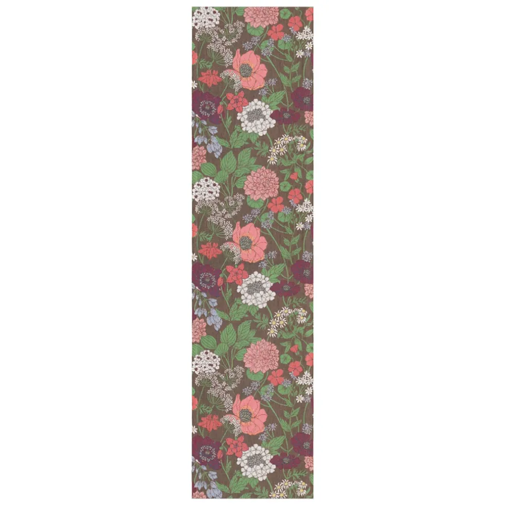 Blomsterfång löpare 35X140 - Ekelunds Linneväveri