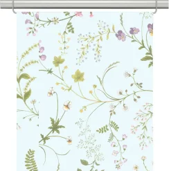 Blomsteryra ljusblå panelgardiner