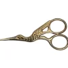 Broderisax fågel guld 9 cm