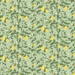 Citronträd grön - tyg med citroner