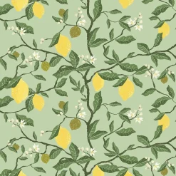 Citronträd grön - tyg med citroner
