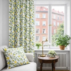 Citronträd gul - gardiner med citroner