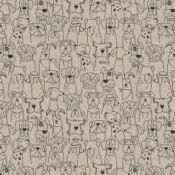 Dog cartoon tyg med tecknade hundar