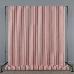 Eugene röd-beige randigt tyg