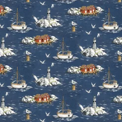 Fiskeskär mörkblå tyg