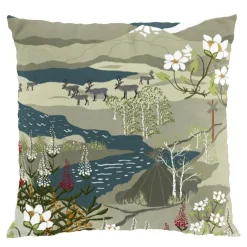 Fjällvandring beige-blå kuddfodral