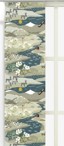 Fjällvandring beige-blå panel