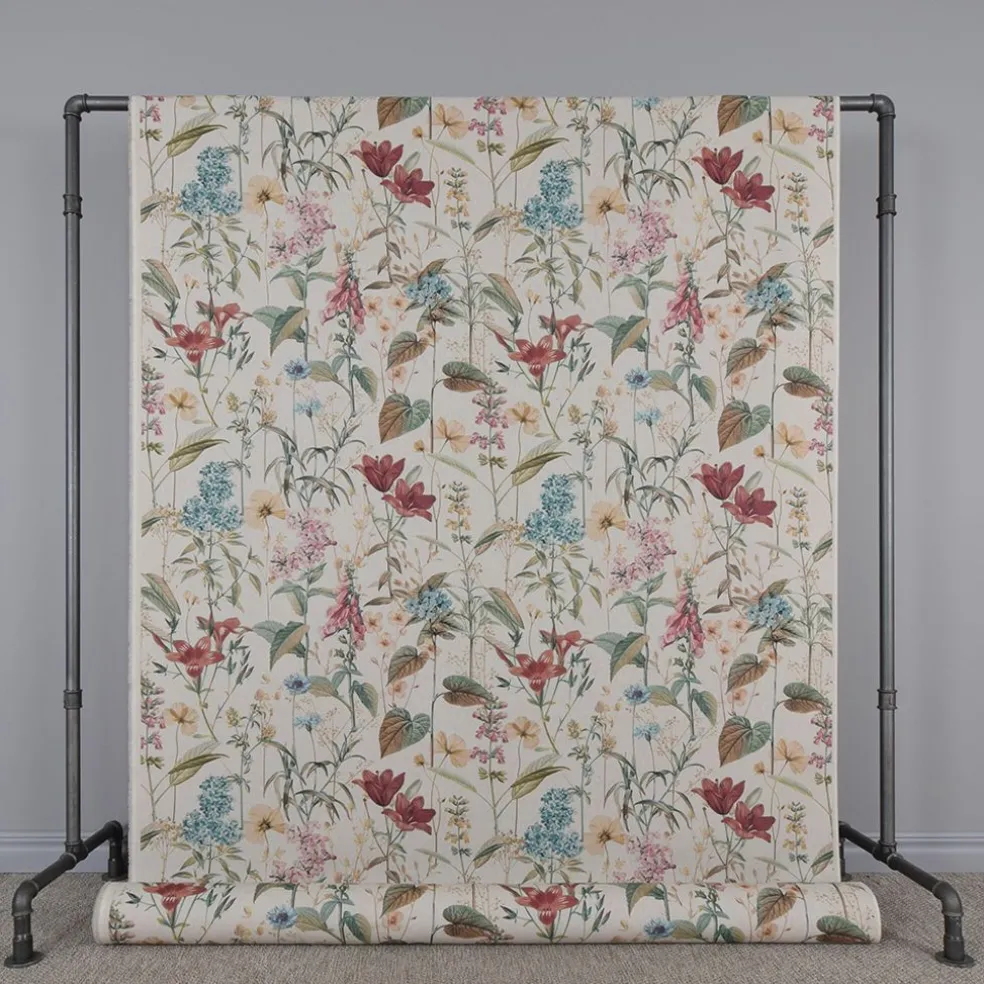 Flower Dreamy tyg - Linnelook Halv Panama