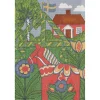 Folkfest kökshandduk 35X50 – Ekologisk bomull med midsommarmotiv