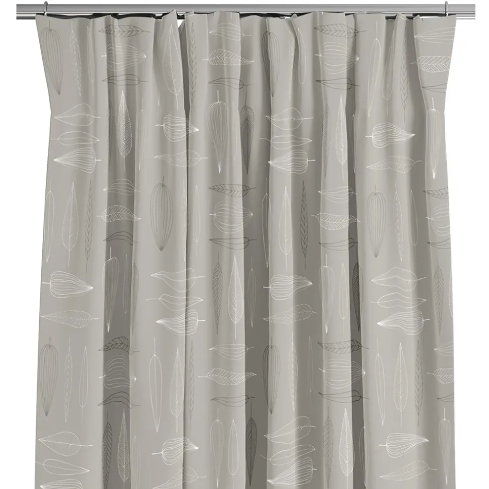 Frostblad Beige – Gardin med stilrent bladmotiv