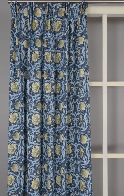 Grace blå gardiner - Klassisk blommig Arts and Crafts design