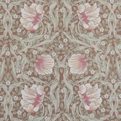 Grace brun tyg - Klassisk blommig Arts and Crafts design