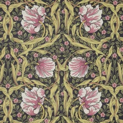 Grace rosa/grön tyg - Klassisk blommig Arts and Crafts design