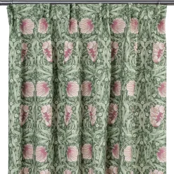 Grace rosa/ljusgrön gardiner - Klassisk blommig Arts and Crafts design