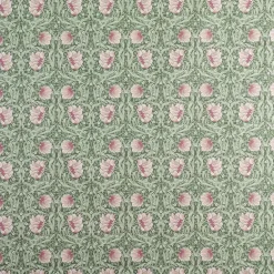 Grace rosa/ljusgrön tyg - Klassisk blommig Arts and Crafts design