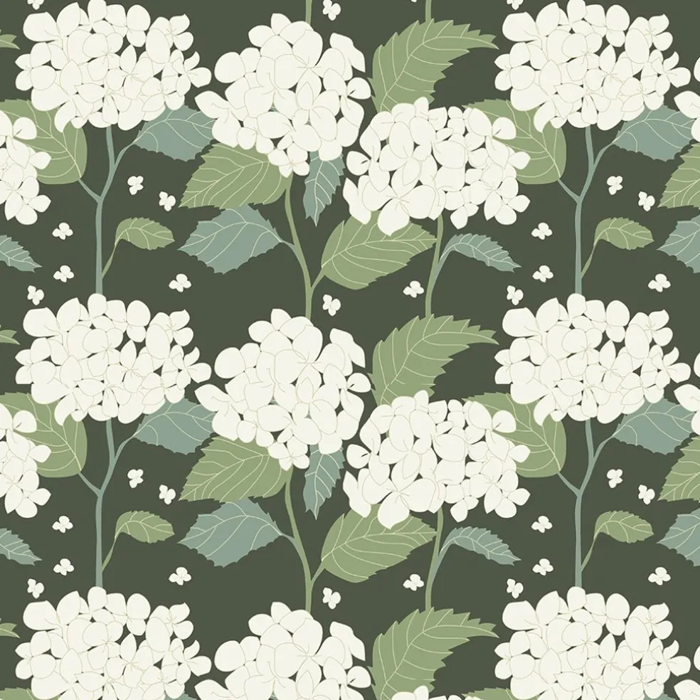 Hortensia grön tyg