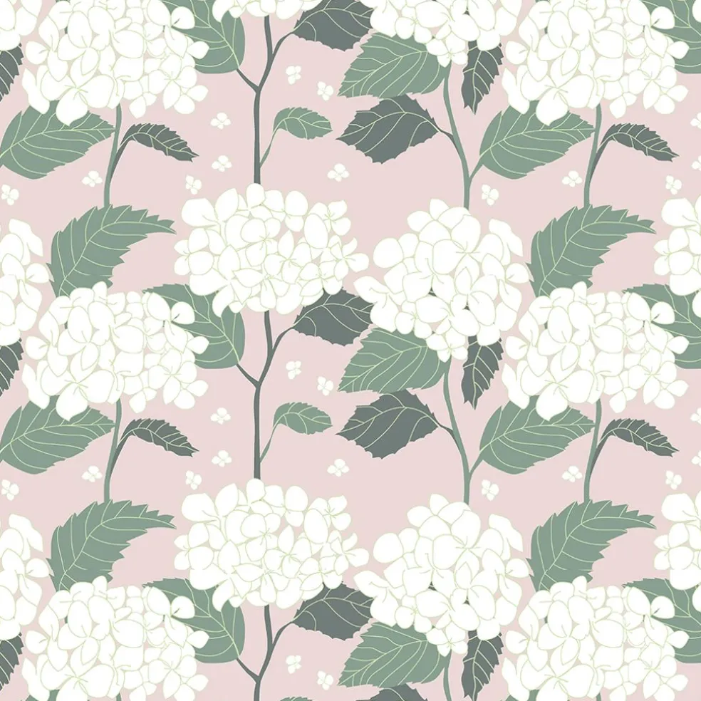 Hortensia rosa tyg