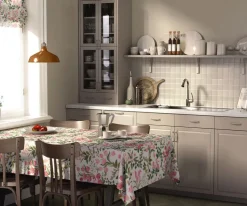 Humlegården rosa-grön bordsduk
