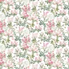 Humlegården rosa-grön tyg med charmigt blomstermotiv