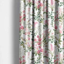 Humlegården rosa-grön tyg med charmigt blomstermotiv