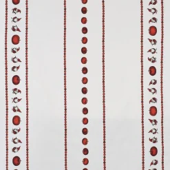 Juläpple vit bård tyg