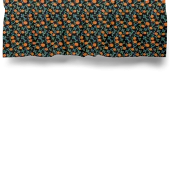 Klöveräng svart-orange gardinkappa metervara