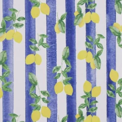 Lemon stripe tyg - ränder och citroner