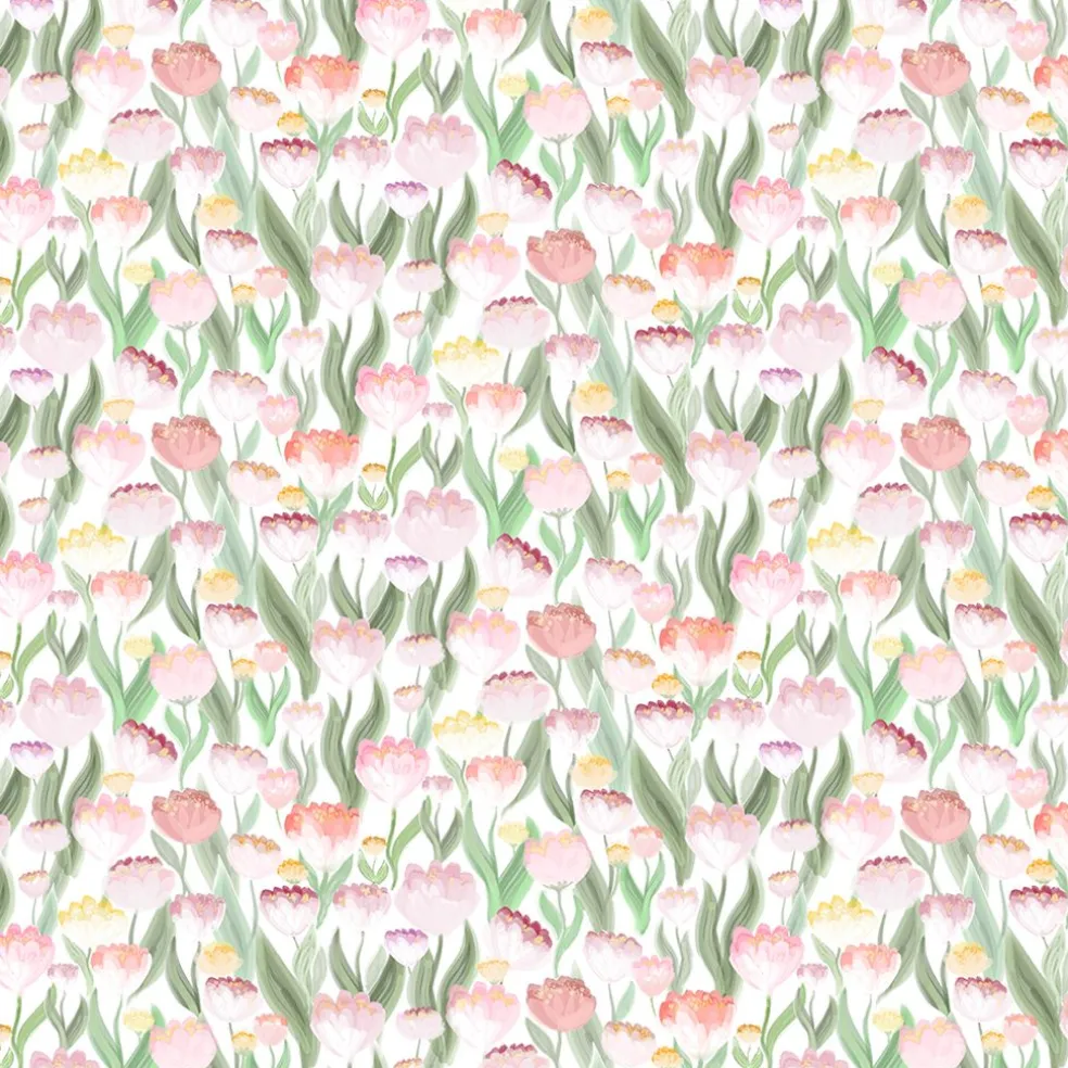 Ljuvligt rosa – blommigt tyg i mjuka rosa och gula toner