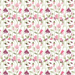 Luktärt rosa – blommigt tyg med klättrande luktärter