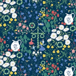 Midsommardans blå kuddfodral