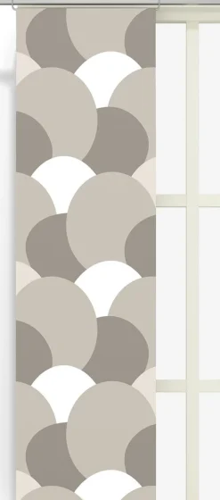 Månväven beige panelgardiner