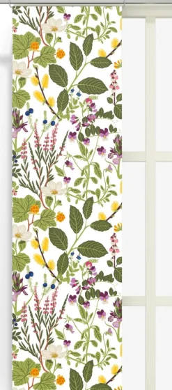 Ångermanland panelgardiner med botaniskt mönster