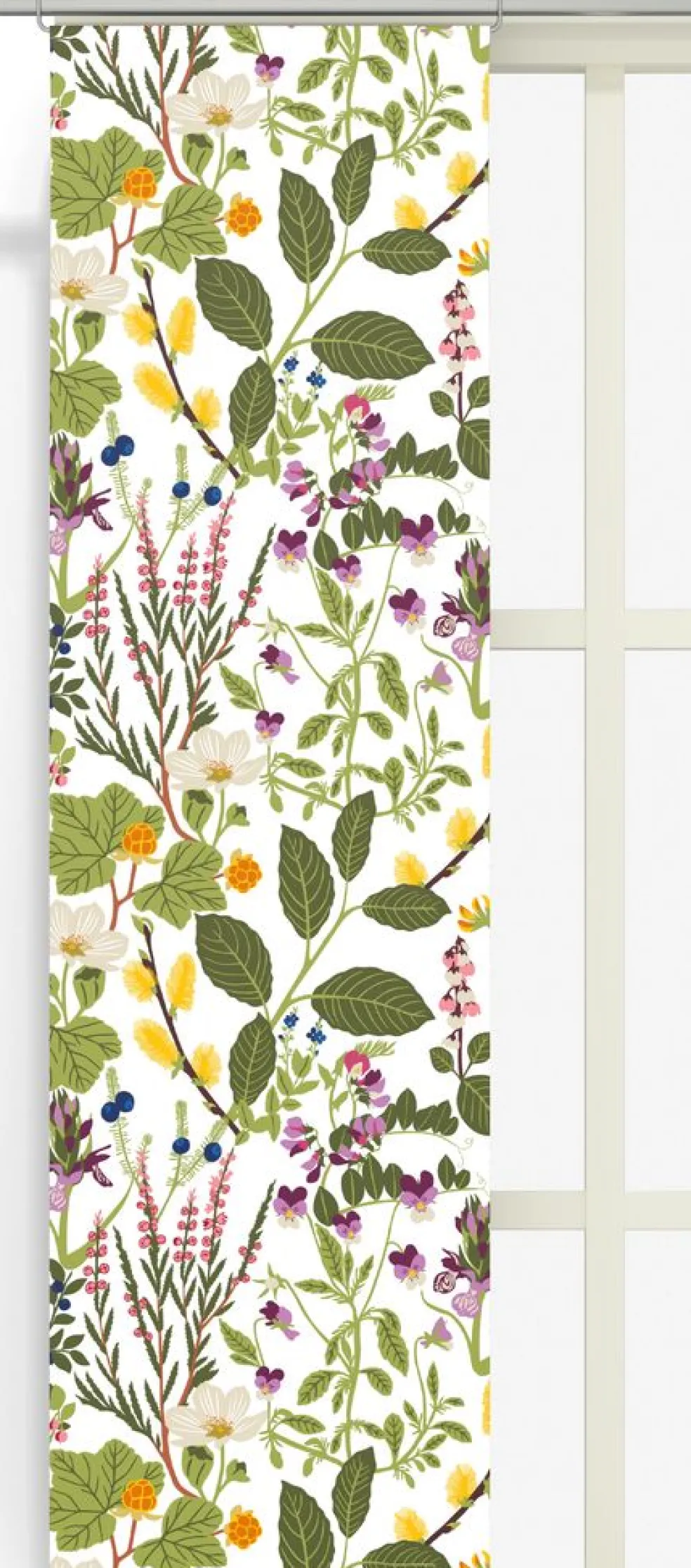 Ångermanland panelgardiner med botaniskt mönster