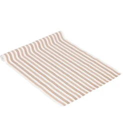 Nina sand randig bordslöpare i bomull 35x120cm