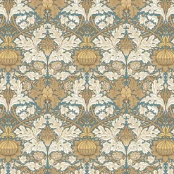 Opulence tyg -Slingrande blad, blommor och ornament