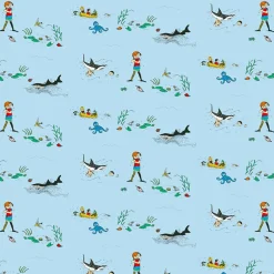 Pippi i söderhavet blå tyg