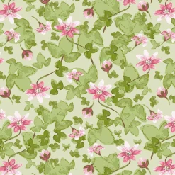 Sippa grön – blommigt tyg i grönt och rosa