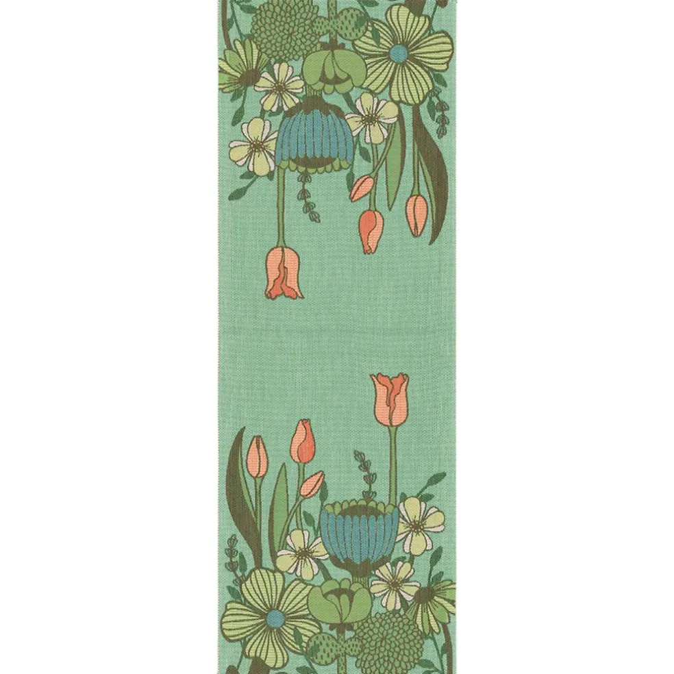 Soft Green löpare 35x100 - Ekologisk bomull i gröna toner