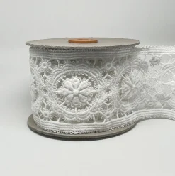 Spetsband Fideli vit 100mm