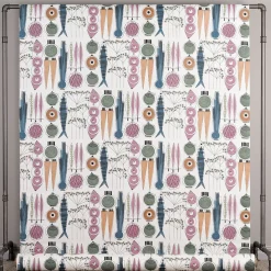 Textilvaxduk Picknick blå/rosa - lekfull retrodesign i mjuka färger