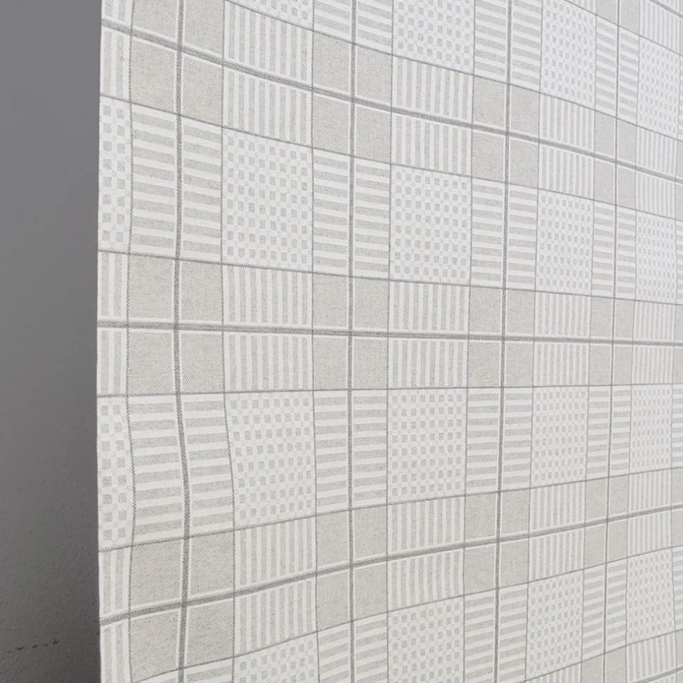 Textilvaxduk ruta beige