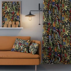 Trädgård svart/orange tyg