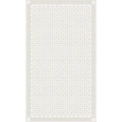 Åttebladsrose beige duk 150x260cm - Ekelunds Linneväveri