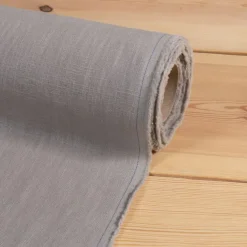 Washed lin/bomull grå tyg